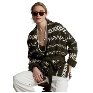 NWOT polo Ralph Lauren geometric sweater shawl wrap size S